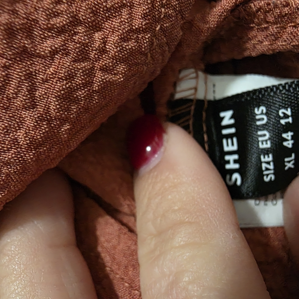 SHEIN Rust Ruffle Sleeve Blouse - Picture 5 of 5